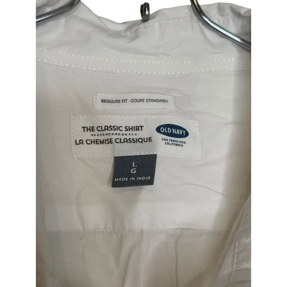 Old Navy Men's Shirt The Classic Regular Fit Coupe Standard Button-Up Sz. Large - Picture 5 of 10